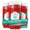 Old Spice Aluminum Free Deodorant For Men, High Endurance, 24/7 Sweat Defense & Odor Protection, 24/7 Freshness & Lasting Scent, Sport Scent, 3.0 oz (Pack of 3)