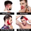 71akQaReM5L._SL1500_.jpg Beard Hairline Shaping Tool Kit for Men, Beard Shaping Tool Kit Beard Styling Cutting Hairline Grooming Red Plastic Beard Template Set
