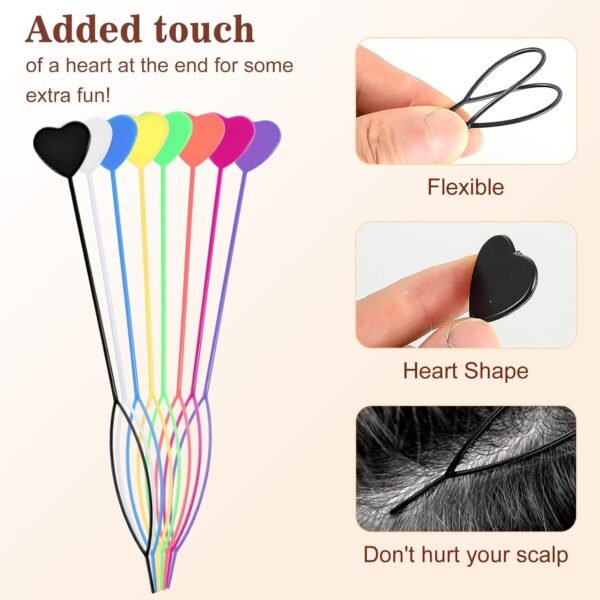 71anuBlDQpL._SL1500_.jpg Quick Hair Beader for Bead Loading and Hair Styling Kit 16pcs Ponytail Hair Styling Maker Set Plastic Topsy Tail Colorful Hair Beading Tools for Women and Men