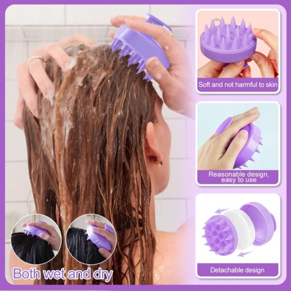 FOTN 17 Pcs Hair Brush and Comb Set for Women, Detangling, Styling, Edge Bristles, Wide Tooth Rat Tail, Spray Bottles, Topsy Hair Tail, Hair Braiding Kit for Girls (Purple)
