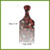 71au-bFFLiL._SL1500_.jpg Wide Tooth Afro Hair Pick Comb, Hair Styling Tool for Men Plastic Flower Pattern, 7.5 Inch Beauty