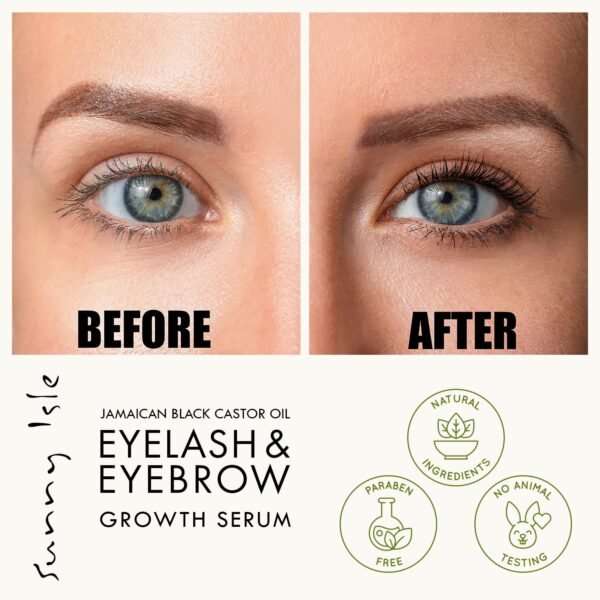 Sunny Isle Jamaican Black Castor Oil Eyelash & Eyebrow Growth Serum (Pack of 2)