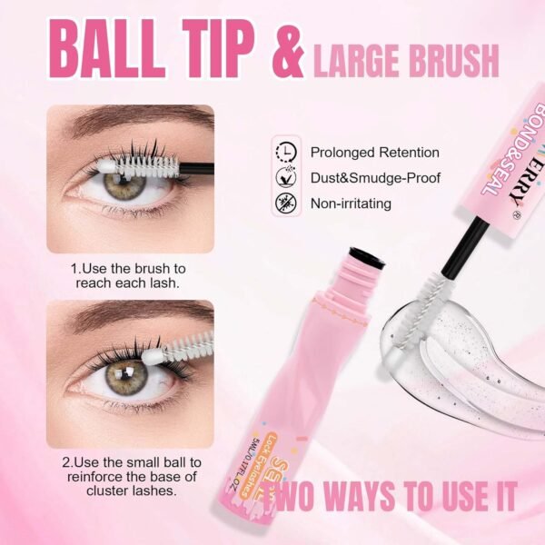 GEMERRY Lash Bond and Seal Lash Glue Waterproof Lash Clusters Glue Long-Lasting Eyelash Bond and Seal False Eyelashes Adhesive DIY
