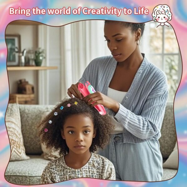 Hair Gem Stamper Kit, Bling Hair Jewels for Girls Toys, Hair Styling Tool with Reusable Shining Diamonds, Birthday Gifts Toys for Girls