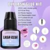71b6pX0mOTL._SL1500_.jpg Lash Clusters Glue Kit-Strong Hold Eyelash Extension Glue | 3-4 Weeks Long Lasting | Waterproof & No Irritation | 2-3 Sec Drying time | Beginner DIY or Professional (5ml) with Tools & Accessories