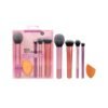 Real Techniques 5 Piece Everyday Essentials Makeup Brush Set, Includes 4 Brushes & Makeup Sponge, For Foundation, Blush, Bronzer, Contour, Eyeshadow, & Powder, Travel Gift Set, Cruelty-Free & Vegan