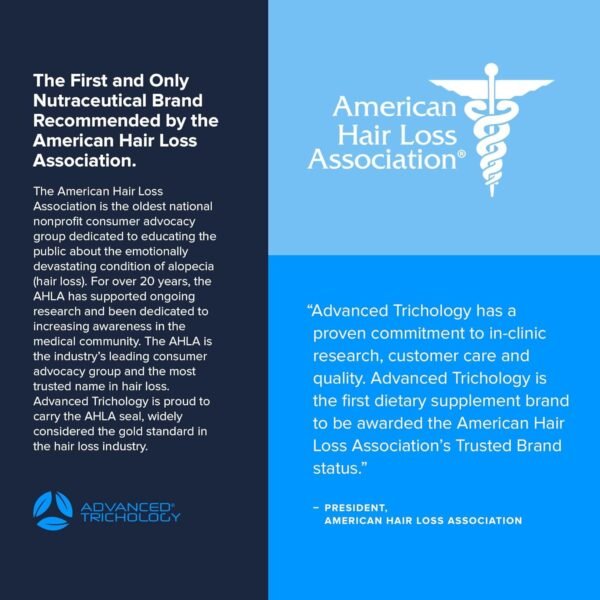 Advanced Trichology FoliGROWTH™ Hair Growth Supplement for Thicker Fuller Hair | Approved* by the American Hair Loss Association | Revitalize Thinning Hair - 90 Count (Pack of 1)