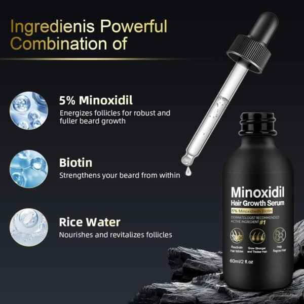 5% Minoxidil for Women Hair Growth - Hair Regrowth Treatment for Men and Women - Minoxidil Hair Growth Serum for Fuller, Thicker Hair