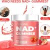 NAD+ Gummies Supplement for Anti-Aging, Energy & Focus Boost | Resveratrol, Nicotinamide Riboside | Strawberry Flavor,Vegan, Sugar-Free, 60 Count (Pack of 2)