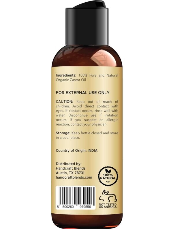 71bPQn9KftL._SL1500_.jpg Handcraft Blends Organic Castor Oil - 4 Fl Oz - 100% Pure and Natural - Premium Grade Carrier Oil for Hair Growth, Eyelashes and Eyebrows - Hair and Body - Expeller-Pressed & Hexane-Free