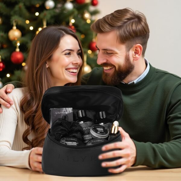 Father's Day Gift for Men - Luxury 30-Piece Bath & Beard Gift Set for Men, Bath & Body Care Kit for Him with Beard Wax | Christmas, Valentine's Day, Birthday, Spa Kit Travel Bag Gift for Dad