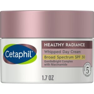 71bUMJ2O23L._SL1500_.jpg Cetaphil Face Day Cream, Healthy Radiance Whipped Day Cream w/SPF 30, Visibly Reduces Look of Dark Spots, Brightening Lotion, Designed for Sensitive Skin, Hypoallergenic, Fragrance Free, 1.7oz