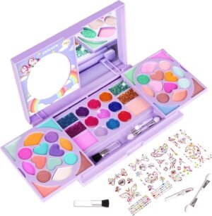 Kids Makeup Kit for Girls Real Washable Cosmetic 3+ Year Girl Birthday Gifts Pretend Play Toys for Girls 4-6, 6-8, 8-10 Non-Toxic