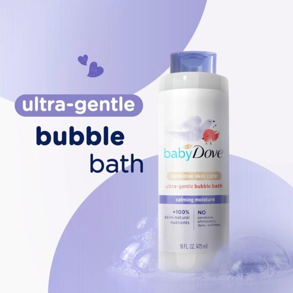 Baby Dove Bubble Bath Calming Moisture for nourished Skin and More restful Sleep Sensitive Skin Care with Skin-Natural nutrients 16 oz