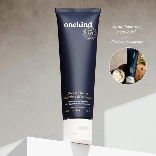 Onekind Dream Cream Night Moisturizer – Hydrating Anti-Aging Face Cream with Squalane, Rosehip & Shea Butter – Fragrance-Free, Vegan, for Dry & Sensitive Skin – 1.7 oz