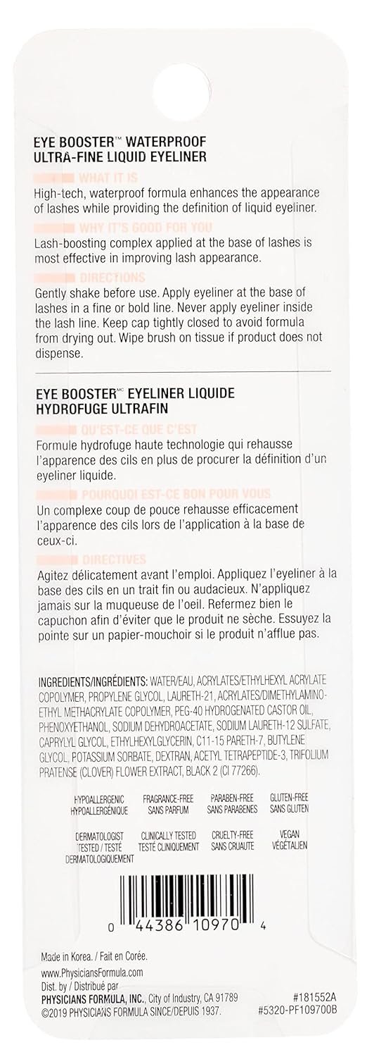71blHtolG0L._SL1500_.jpg Physicians Formula Eye Booster, Lash-Enhancing 2-in-1 Eyeliner Serum, Dermatologist Approved, Hypoallergenic, Cruelty-Free & Vegan - Deep Brown