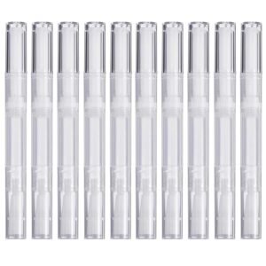 10 Pack 3 ML Transparent Twist Pens, Empty Cuticle Nail Oil Pen with Brush Tip, Cosmetic Lip Gloss Containers Applicators Eyelash Growth Liquid Tube