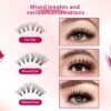 Bodermincer Lash Extension 240pcs C Curl 10D/20D Cluster 8/9/10/11/12mm,10/11/12/13/14mm,12/13/14/15/16mm Mixed Individual Cluster Lashes (10D+20D 8/9/10/11/12mm and Under Eyelashes)