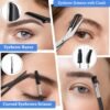 TsMADDTs Eyebrow Kit, 8 in 1 Eyebrow Trimmer Scissors, Tweezers for Women, Razor, Brush with Travel Bag, Tweezers Set for Women and Men, Professional Shaping Grooming Kit