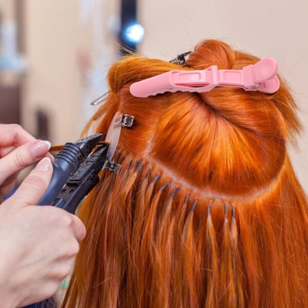 71c3yO9Y1qL._SL1500_.jpg Hair Styling Tools Set - 17 Pieces Including Sectioning Rings, Tail Combs, Clips, and Wrist Pin Holder for Braiding (Pink)