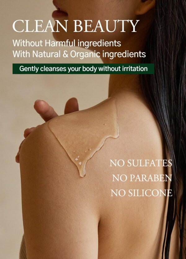 Low pH balanced Gentle Korean Body Wash with Natural & Organic Ingredients, Hypoallergenic for Sensitive Skin, Moisturizing & Hydrating for Dry Skin, For Women & Men, 33 Fl Oz, Pear & Freesia