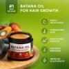 Batana Oil for Hair Growth - 100% Raw & Organic Dr Sebi Batana Oil - Cold-Pressed & Pure Unrefined Batana Hair Mask for Women & Men - Enhances Hair Thickness, Prevents Loss, Repairs Split Ends