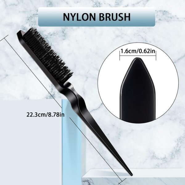 71cnqZ2GfmS._SL1500_.jpg Geiserailie 3 Pcs Slick Back Hair Brush Set Bristle Brush Edge Control Teasing Comb for Women Black Hair(Black)