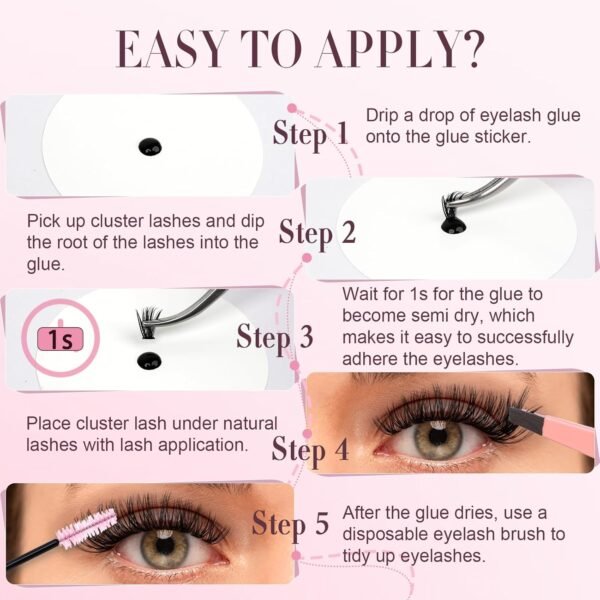 Sensitive Open Eyes Lash Extensions Glue Lasting for 10-15 Days, 3s Strong Hold/Waterproof Eyelash Adhesive for Sensitive Eyes & DIY Individual & Clusters & Semi-Permanent Lash Extensions (5ml Black)