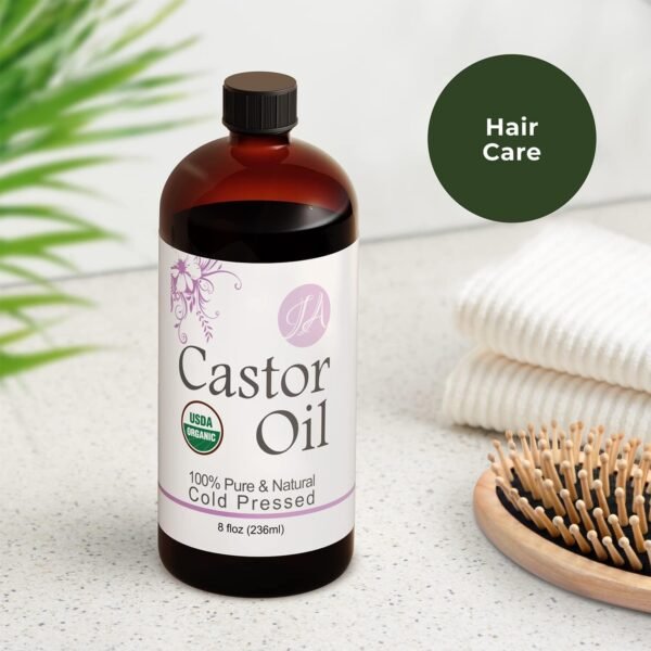 71ctmAUYPeL._AC_SL1500_.jpg Healing Solutions Oils - 8 oz Castor Oil Organic Pure Natural, Cold Pressed, Hexane & Chemical Free Natural Solution, Lash Serum, Stimulates Growth For Hair, Eyelash, Eyebrows, Scalp & Beard - 236ml
