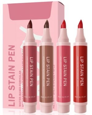 71d3Fth5WIL._SL1500_.jpg Lip Stain Liner Pen Set-4 Pcs Hydrating Lip Stain Lip Liner Pencil Kit,Longlasting Waterproof Smudgeproof Matte Color Look,Precise Chisel Tip Smooth,Women's Day Makeup Gift Kit for Women Girl