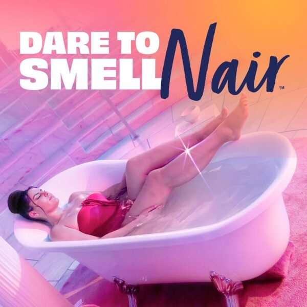 Nair Sensitive Shower Cream Hair Remover with Natural Coconut Oil and Vitamin E, Body Hair Removal Cream, 12 oz