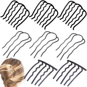 71d7cBHUlfL._SL1500_.jpg 8 Pieces Hair Side Combs, Metal Hair Fork Clip Hair Pins for Buns Hair Updo U-Shape Hair Sticks for Women Hair Styling Tool Accessories