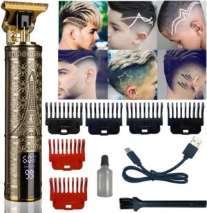 71dAOO006L._AC_SL1200_.jpg Hair Clippers for Men, Zero Gapped T-Blade Hair Trimmer with 3 Speed Adjustment LED Display, Rechargeable Cordless Grooming Kit for Men