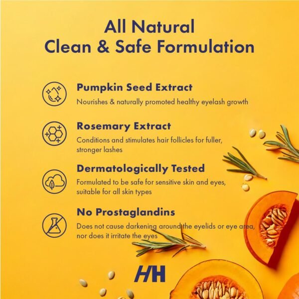 71dIoV9sd6L._SL1500_.jpg Handmade Heroes 100% Natural Eyelash Serum - Rosemary and Pumpkin Seed Oil for Fuller and Longer Looking Eyelashes, Lash Enhancing Serum for Natural Lashes, Extensions & Eyebrows