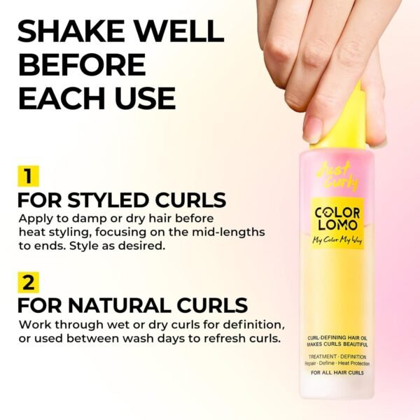 Styling & Curl Defining Oil Serum | 24-Hour Touchable Hold Hair Oil for Natural & Styled Curly Hair l Heat Thermal Protection, Creates Smooth, Shiny, Lightweight Hair