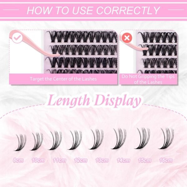 71dJfLVDhnL._SL1500_.jpg Fadlash DIY Lash Clusters Individual Eyeslash Extensions Volume Lash Clusters Thick Band Wispy Natural Eyelash Extension Large Tray (40D-0.07-D, 8-16mm)