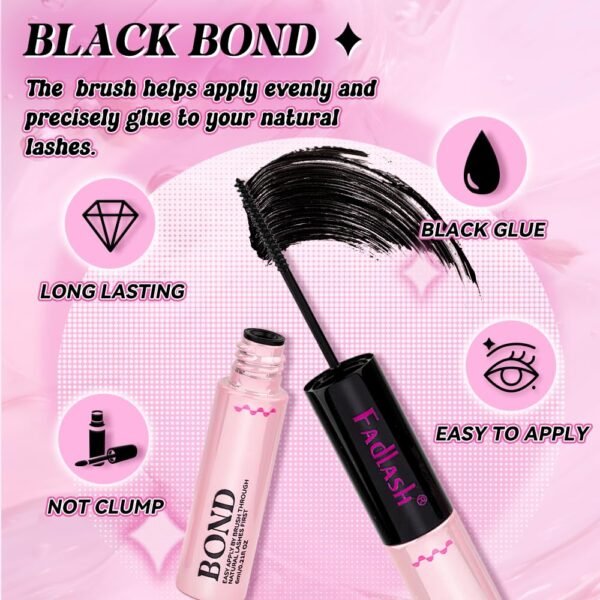 71dhiLMiZIL._SL1000_.jpg FASLASH Bond and Seal Lash Glue 12ML Lash Cluster Glue Lash Bond and Seal Waterproof Eyelash Glue for Eyelash Extensions Hold 48-72 Hours