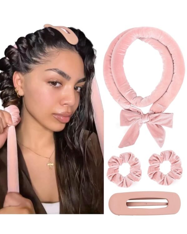 71di1oolKpL._SL1500_.jpg Yanibest Heatless Hair Curler, No Heat Hair Curlers to Sleep in, Super Soft Ribbon Wrap for Long Hair, Overnight Heatless Curling Set with Scrunchies and Clip, for All Hair types