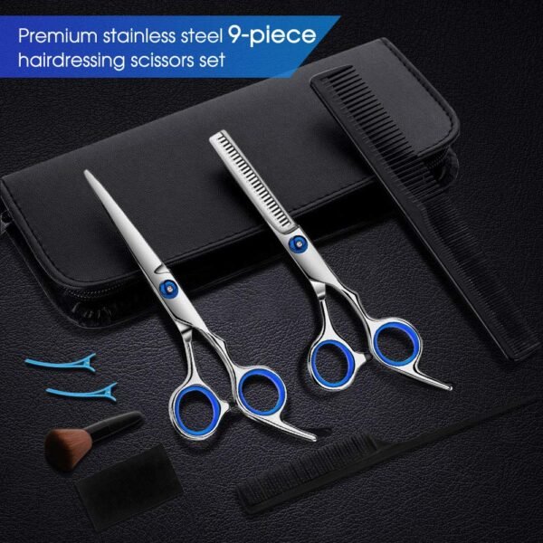 71doN-EyLRL._SL1000_.jpg Hair Cutting Scissors Kits, 10 Pcs Stainless Steel Hairdressing Shears Set Professional Thinning Scissors For Barber/Salon/Home/Men/Women/Kids/Adults Shear Sets