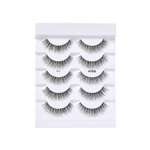 71dq3ci4EVL._SL1500_.jpg KISS Looks So Natural, False Eyelashes, 'Shy', 12 mm, Includes 5 Pairs Of Lashes, Contact Lens Friendly, Easy to Apply, Reusable Strip Lashes, Glue On