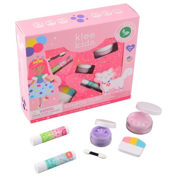 Luna Star Klee Kids Play Makeup Kit. Gentle and Non-Toxic. Kid-Friendly. Made in USA. (Pom Pom Fairy)