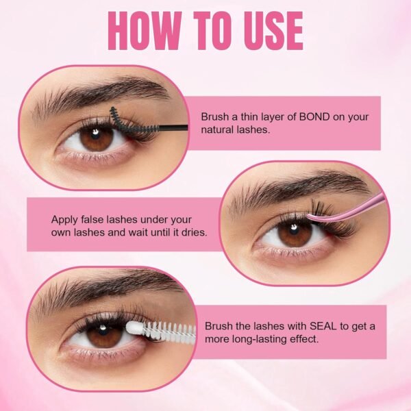 GEMERRY Lash Bond and Seal Lash Glue Waterproof Lash Clusters Glue Long-Lasting Eyelash Bond and Seal False Eyelashes Adhesive DIY