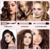 6 in 1 Curling Iron, Curling Wand Set with 3 Barrel Curling Iron and 5 Interchangeable Ceramic Curling Wand (0.35"-1.25”), Instant Heat Up 2 Temp Wand Curler, Include Heat Protective Glove & 2 Clips
