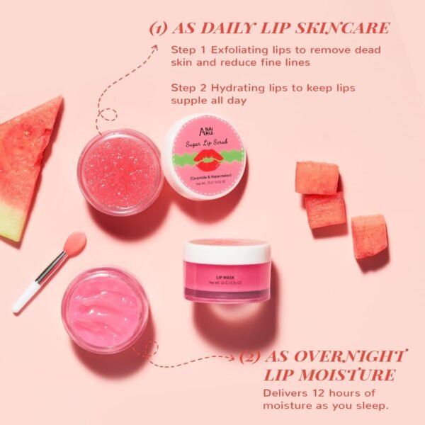 71dxYTKyTtL._SL1500_.jpg Lip Mask Set, Lip Scrub & Lip Butter, Overnight Lip Treatment Set Enriched With Skin Softening Ceramide & Watermelon and Hydrating Shea Butter, For A Softer & Smoother Pout
