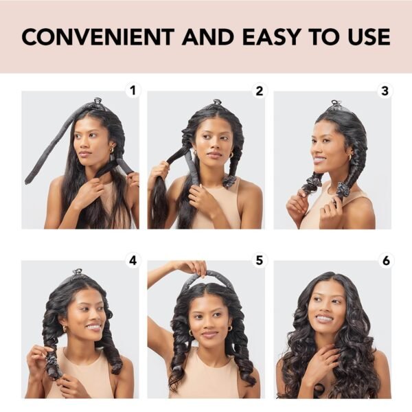 71e476gNT8L._SL1281_.jpg Kitsch Satin Heatless Hair Curler Set - Heatless Curlers for Heatless Curls Overnight - Hair Rollers for Women, Hair Curlers to Sleep In for Overnight Curls, No Heat Damage Styling - Charcoal