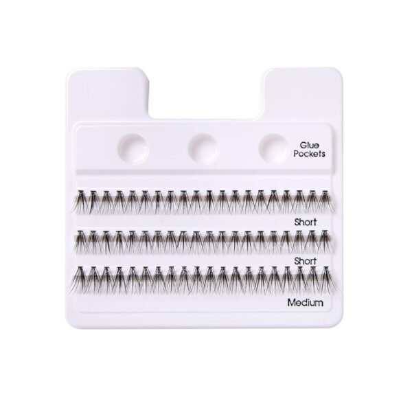 KISS Lash Couture Faux Mink Lash Extensions, Style 'Venus', Exclusive Flat-Band Technology, Short & Medium Length, 60 Individual Lash Clusters, Glue On Lashes
