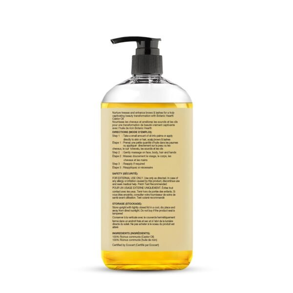 71eEqf3nT4L._SL1500_.jpg Botanic Hearth Castor Oil (Styling Oil, 8 Fl Oz) | Usda Certified Organic | 100% Pure & Hexane Free | Cold Pressed | Promotes Growth For Eyelashes, Eyebrows & Hair