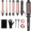 71eFlevq05L._AC_SL1500_.jpg Ufree 7-in-1 Curling Iron Set with Interchangeable Ceramic Barrels, Curling Wand Set with Thermal Brush, Hair Straightener and Wand Curling Iron, Versatile Styling Hair Curlers Set, Gifts for Women