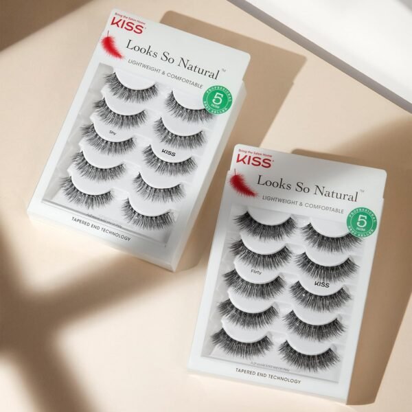 71eGRLf19OL._SL1500_.jpg KISS Looks So Natural, False Eyelashes, 'Shy', 12 mm, Includes 5 Pairs Of Lashes, Contact Lens Friendly, Easy to Apply, Reusable Strip Lashes, Glue On