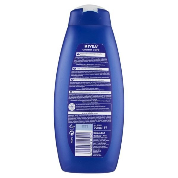 Nivea Bath Cream Body Wash, Creme Care Original Scent - 25.36 Ounce (750ml) x Pack of 3